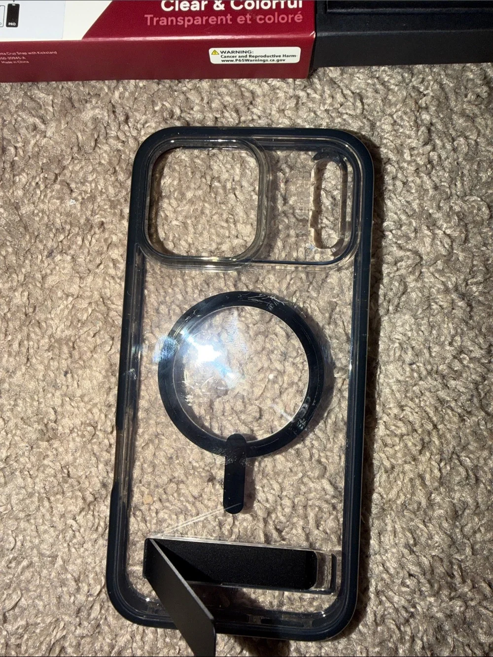 ZAGG Clear & Colorful Black Transparent iPhone 17 Pro Max Case + Ring Stand
